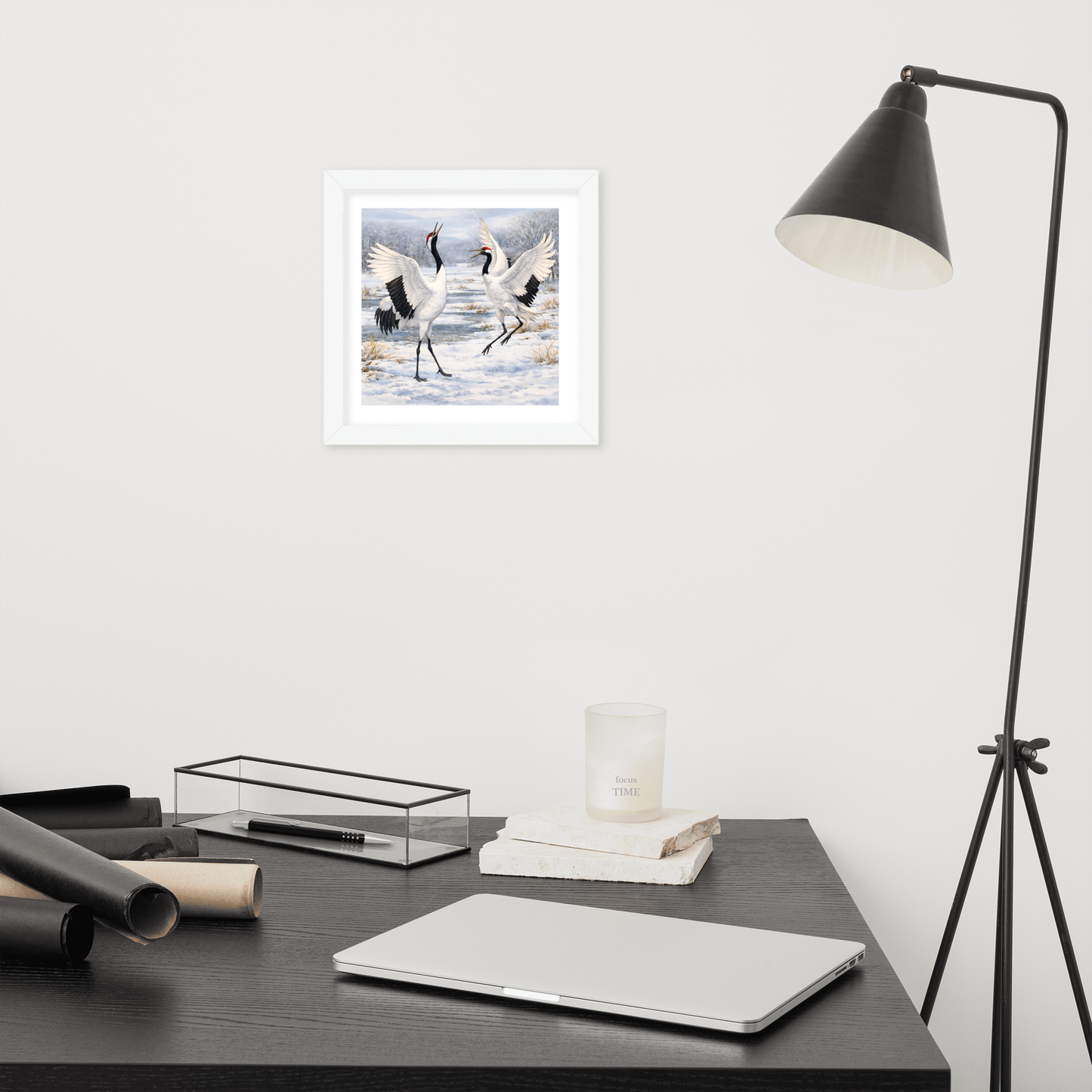Framed Red-crowned Crane Art Print