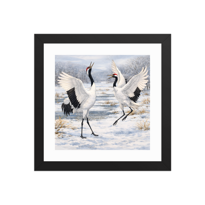 Framed Red-crowned Crane Art Print