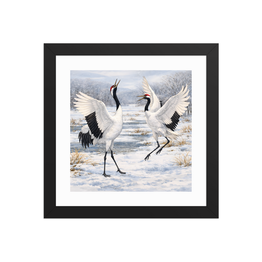 Framed Red-crowned Crane Art Print
