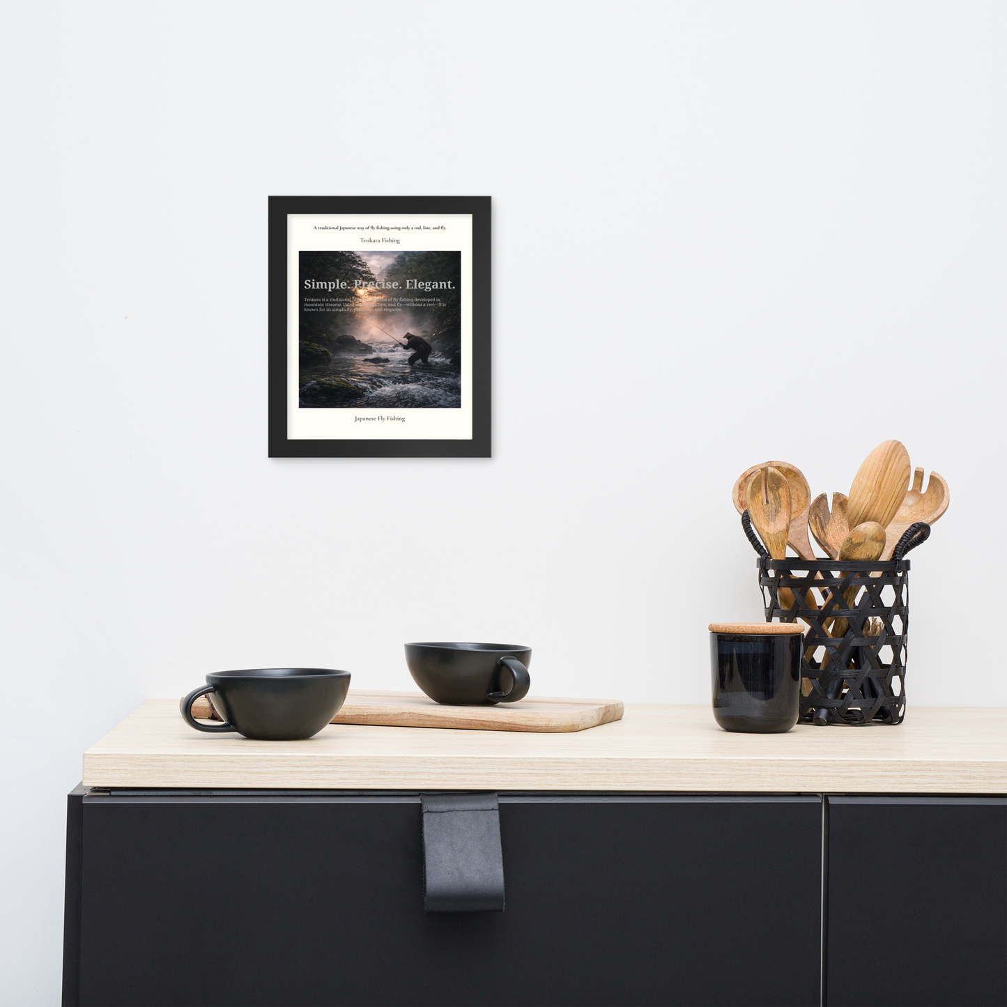 Tenkara Fishing Framed Poster – Japanese Fly Fishing Art Print