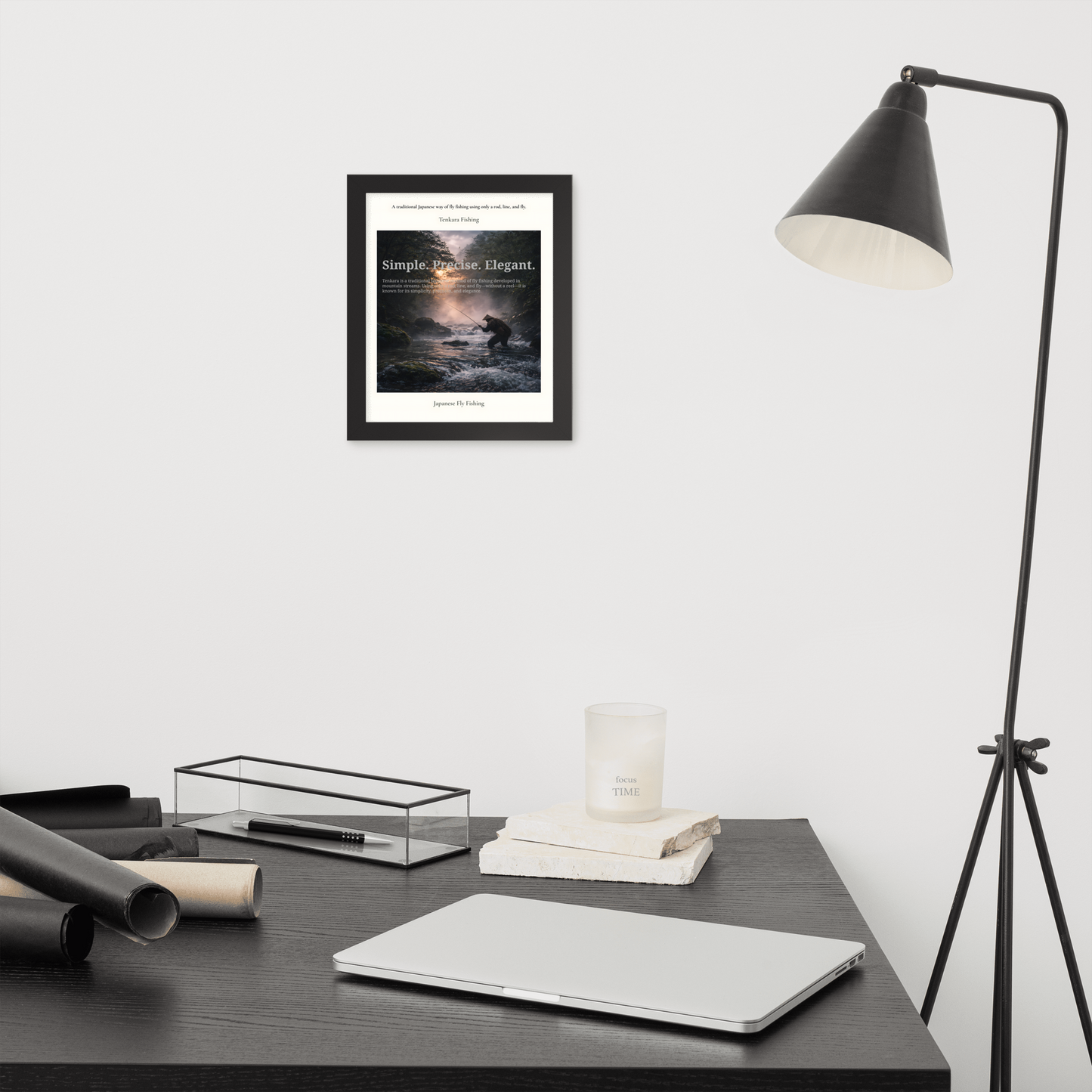 Tenkara Fishing Framed Poster – Japanese Fly Fishing Art Print