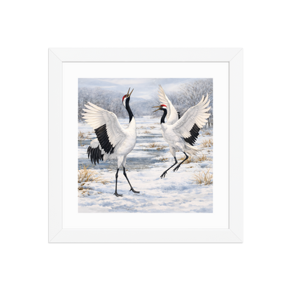 Framed Red-crowned Crane Art Print